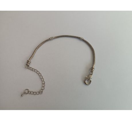 Náramek Hadí řetízek 18,5 cm Platina Závit